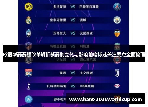 欧冠联赛赛程改革解析新赛制变化与影响前瞻球迷关注要点全面梳理